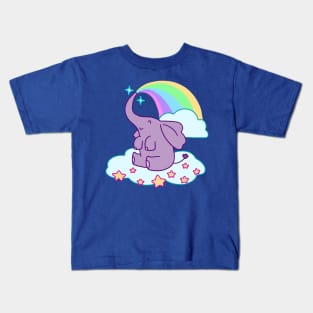 Kawaii Rainbow Elephant Kids T-Shirt